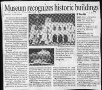 Museum recognizes historic buildings