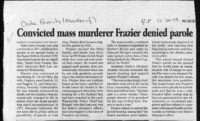 Convicted mass murderer Frazier denied parole