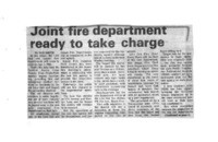 Joint fire department ready to take charge