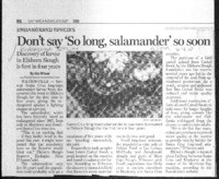 Don't say 'So long, salamander' so soon