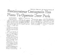 Restaurateur Castagnola Has Plans to Operate Deer Park