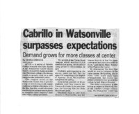 Cabrillo in Watsonville surpasses expectations