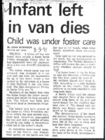 Infant left in van dies