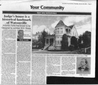 Judge's house is a historical landmark of Watsonville