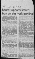 Board supports limited ban on big truck parking