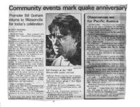 Community events mark quake anniversary