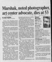 Marshak, noted photographer, art center advocate, dies at 53