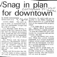 Snag in plan for downtown