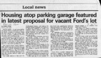 Housing atop parking garage featured in latest proposal for vacant Ford's lot