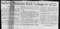 Rafferty Opposes Black College at UCSC