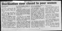 Sterilization door closed to poor women