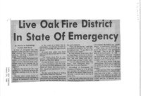 Live Oak Fire District In State Of Emergency