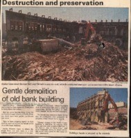 Gentle demolition of old bank building