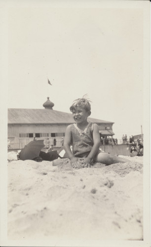 Paul Arnaud on the beach in front of Neptune's Kingdom