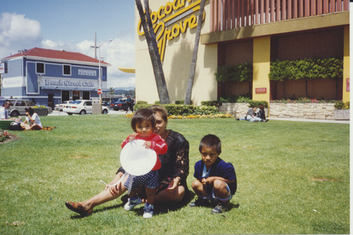 Family in front of the Cocoanut Grove at the Boardwalk