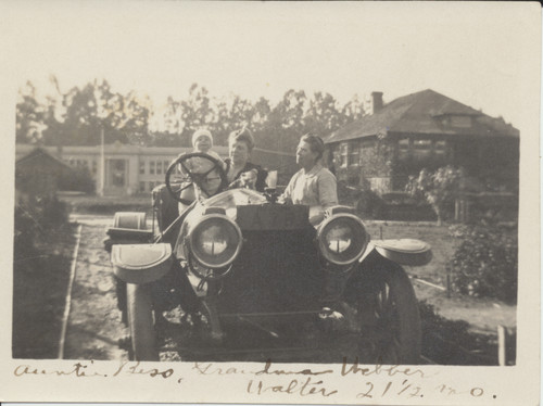 Family in front of Branciforte Elementary School