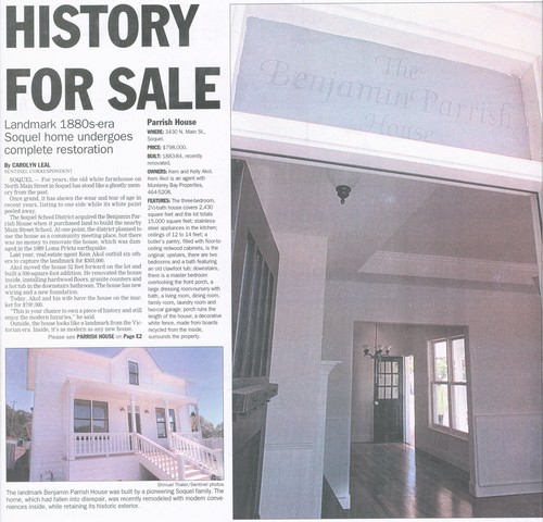 History for sale [Parrish House]
