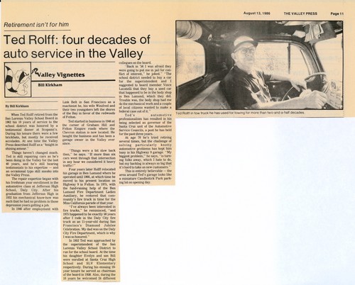 Ted Rolff: Four Decades of Auto Service in the Valley