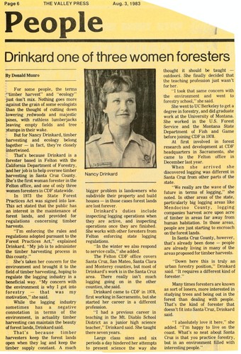 Drinkard One of Three Women Foresters