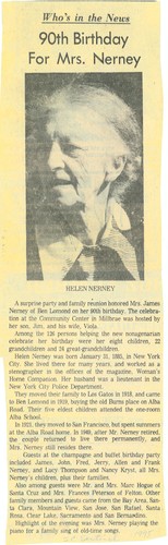 90th Birthday for Mrs. Nerney