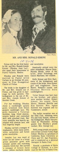 Mr. and Mrs. Ronald Simoni