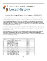 Historical Listing of Santa Cruz Mayors