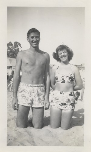 Emmet Thompson, Joan Harris at Cowell Beach