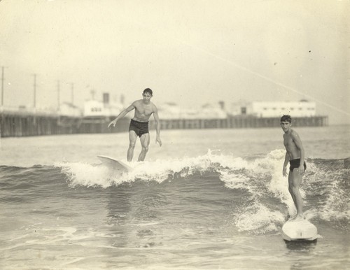 "Pinky" Pedemonte, Harry Mayo at Cowell Beach