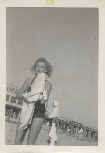 Joan Porter at Cowell Beach