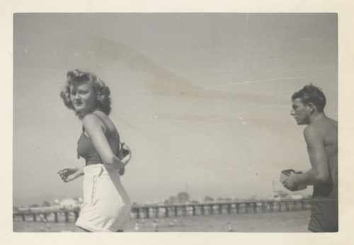 Barbara Merrell, Harry Mayo, at Cowell Beach