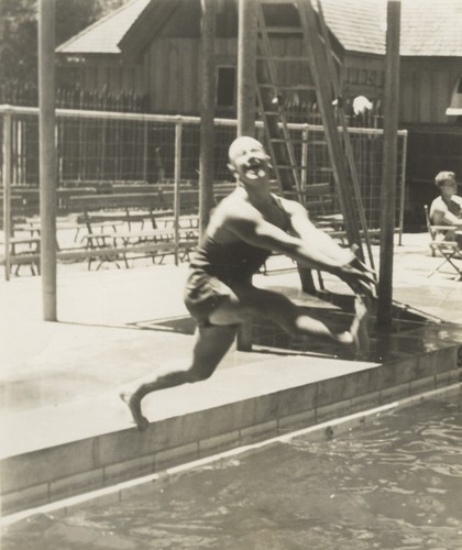 Lloyd Hooper jumping into Ford's Pool near Boulder Creek