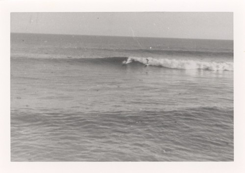 Claude "Duke" Horan, Eugene "Jeep" Allen at Steamer Lane [note reads, river mouth]