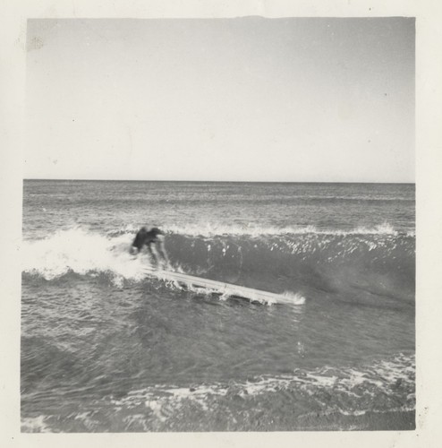 Unidentified surfer at Cowell Beach