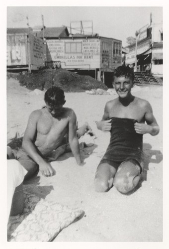 Bill Grace (?), Harry Murray at Cowell Beach