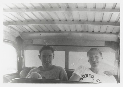 Eugene "Jeep" Allen, Fred Hunt taken inside Fred Hunt's Ford Woody