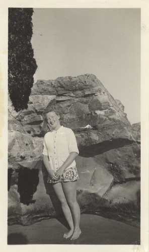 Joan Porter at Cowell Beach