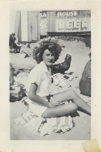 Barbara Merrell at Cowell Beach