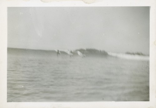 Alexander "Pinky" Pedemonte, Harry Murray and Lloyd Ragon at the San Lorenzo River mouth