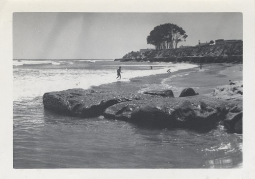 Unidentified surfers at Pleasure Point