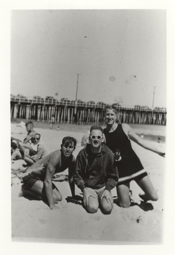 "Jeep" Allen, E. J. Oshier, Fred Hunt at Cowell Beach