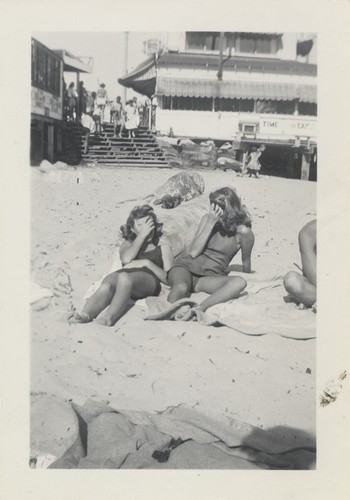 Barbara Merrell, Virginia Horner at Cowell Beach