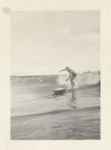 Unidentified surfer at Cowell Beach