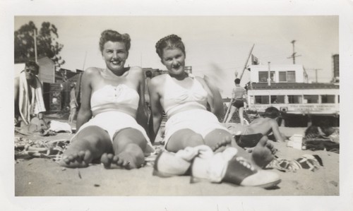 Carol Stanley, Betty Frapwell at Cowell Beach