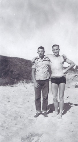 Bob Gillies, Rich Thompson at Cowell Beach