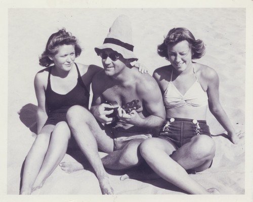 Shirley Templeman, E. J. Oshier, Pat Collings at Cowell Beach