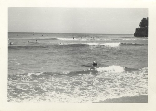 Unidentified surfers at Cowell Beach