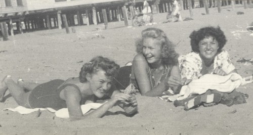 Barbara Merrell, Clare Thurwachter, Sally Coen at Cowell Beach