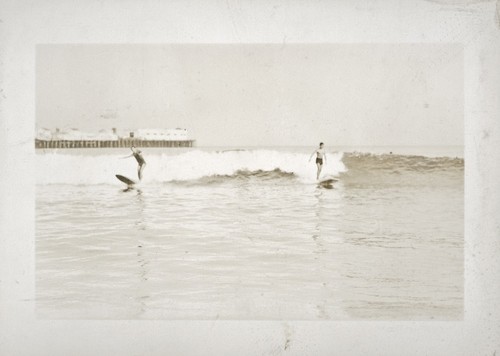 Dave "Buster" Steward and Alexander "Pinky" Pedemonte at Cowell Beach