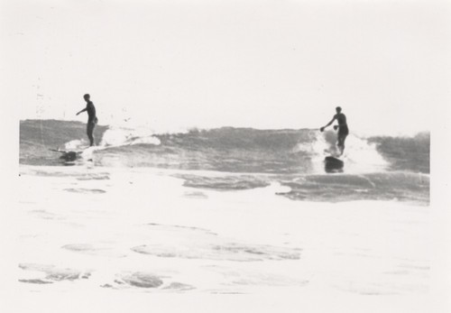 Dave "Buster" Steward and Hal Goody at Cowell Beach