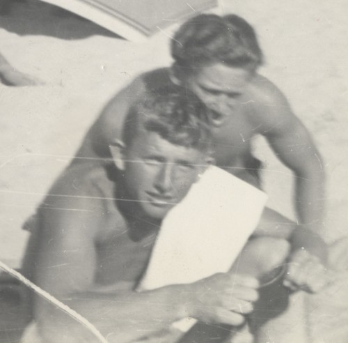 Bob Gillies, Lloyd Ragon at Cowell Beach